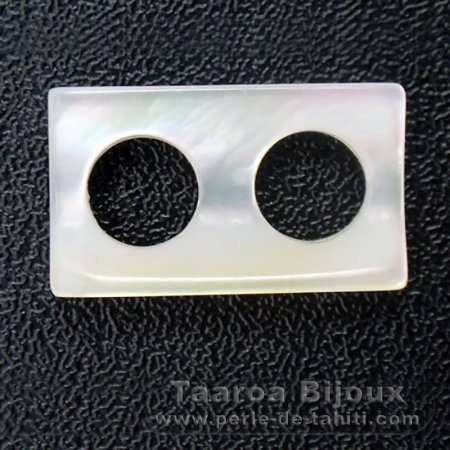 Mother-of-pearl rectangle shape - 14 x 8 x 3.5 mm