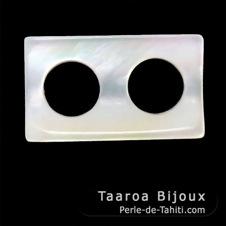 Mother-of-pearl rectangle shape - 14 x 8 x 3.5 mm