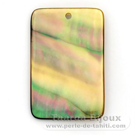 Tahitian mother-of-pearl rectangle shape - 30 x 20 mm