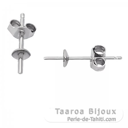 Earrings for pearls from 6 to 12 mm - Rhodiated Silver .925