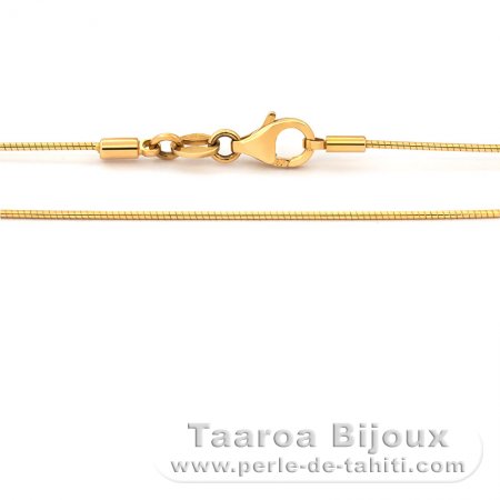 18K Solid Gold Cable Necklace - Length = 40 cm - 18\'\' / Diameter = 0.8 mm