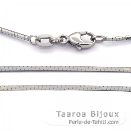 18K Solid Gold Cable Necklace - Length = 40 cm - 16\'\' / Diameter = 1.1 mm