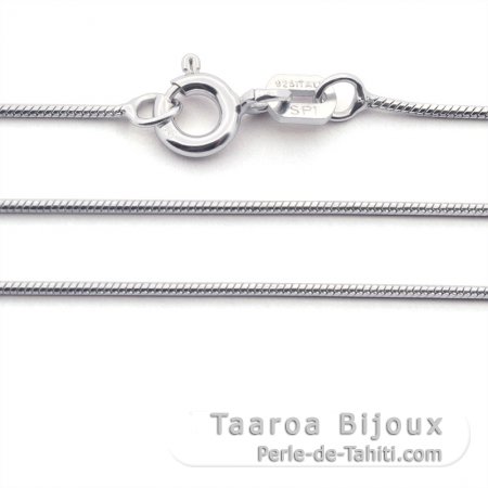 Rhodiated Sterling Silver Chain - Length = 45 cm - 18\'\' / Diameter = 0.7 mm