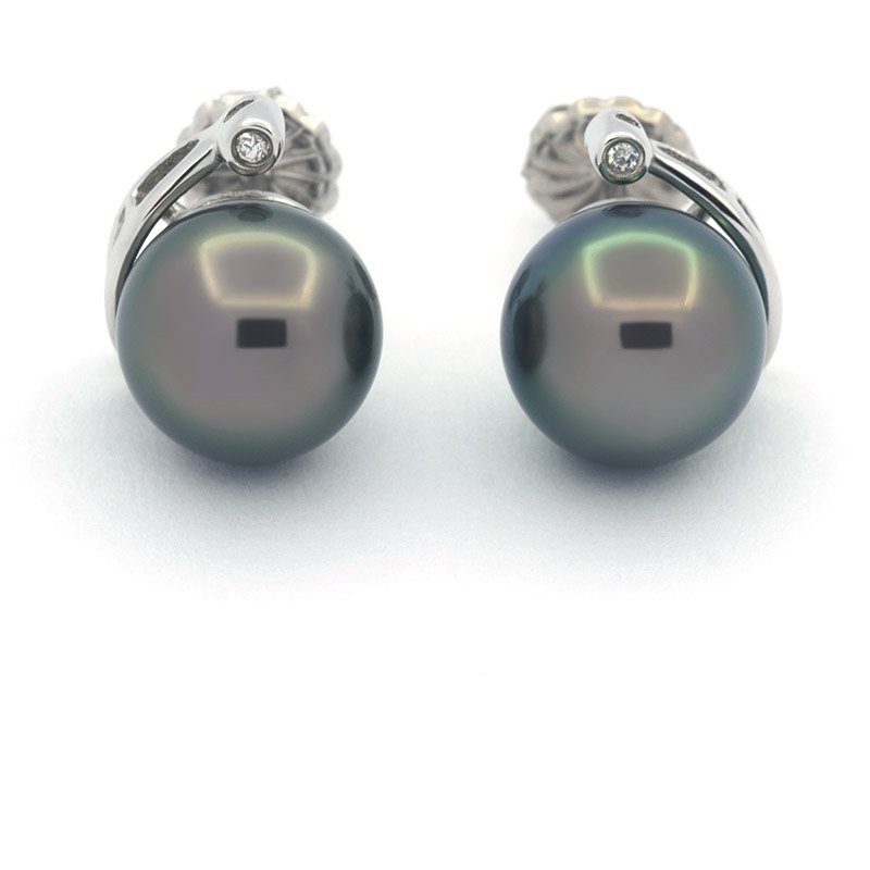 Silver tahitian shop pearl earrings