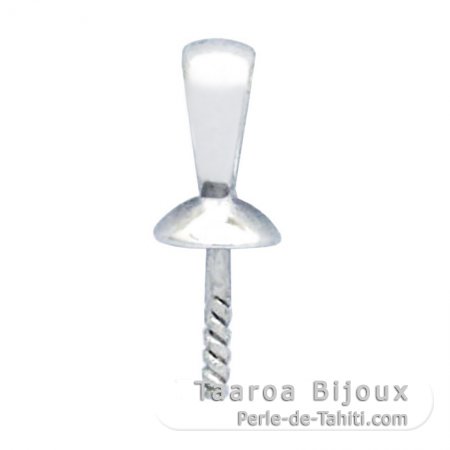 18K Solid White Gold Pendant for 1 Pearl from 8 to 12 mm