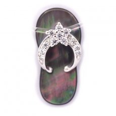 Mother-of-Pearl and Rhodiated Sterling Silver sandal pendant