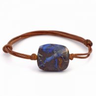 Leather Bracelet and 1 Boulder Australian Opal - 25 carats