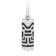 Silver and Black Agate Tiki - 15 mm - Abundance