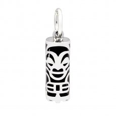 Silver and Black Agate Tiki - 15 mm - Health