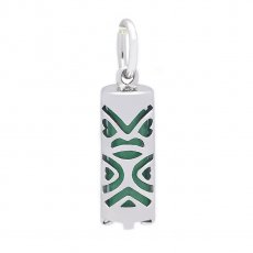 Silver and Aventurine Tiki - 15 mm - Luck