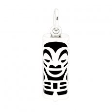 Silver and Black Agate Tiki - 17 mm - Health