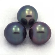 Lot of 3 Tahitian Pearls Semi-Baroque C from 12 to 12.1 mm