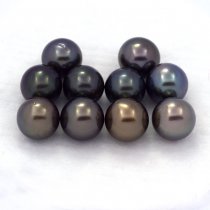 Lot of 10 Tahitian Pearls Round C from 8 to 8.3 mm