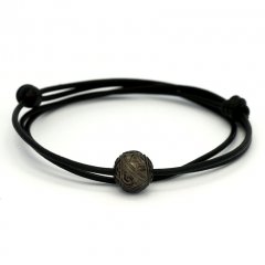 Leather Necklace and 1 Tahitian Pearl Engraved   12.1 mm