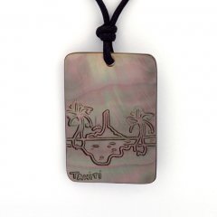 Mother-of-Pearl Pendant and Cotton Necklace