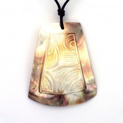 Mother-of-Pearl Pendant and Cotton Necklace