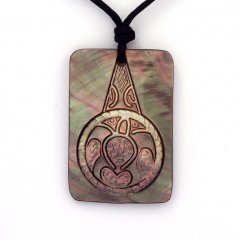 Mother-of-Pearl Pendant and Cotton Necklace