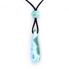 Cotton Necklace and 2 Larimars - 4.2 et 1 gr