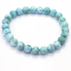Bracelet of 25 Larimar Beads - 15 cm - 13 gr