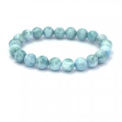 Bracelet of 20 Larimar Beads - 16 cm - 26 gr