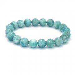 Bracelet of 20 Larimar Beads - 15.5 cm - 26 gr