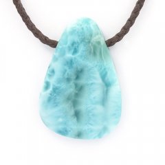 Cotton Necklace and 1 Larimar - 44 x 30 x 8 mm - 19.2 gr