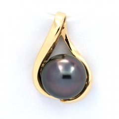 Gold 14k Pendant and 1 Tahitian Pearl Round B 8.3 mm