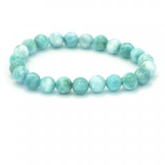 Bracelet of 23 Larimar Beads - 15.5 cm - 15.4 gr