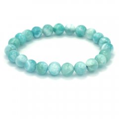 Bracelet of 23 Larimar Beads - 17 cm - 18.3 gr