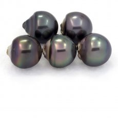 Lot of 5 Tahitian Pearls Baroque D from 13  13.3 mm