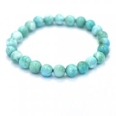 Bracelet of 24 Larimar Beads - 15 cm - 12.4 gr