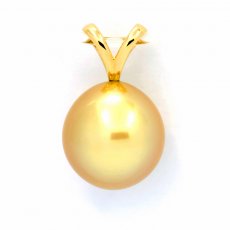 18K solid Gold Pendant and 1 Australian Pearl Semi-Baroque B 10.5 mm