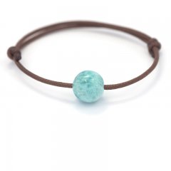 Cotton Bracelet and 1 Larimar - 11.4 mm - 2.6 gr