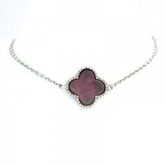 Rhodiated Sterling Silver Bracelet and Tahitian Mother-of-Pearl