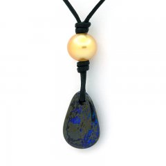 Australian Boulder Opal - Yowah - 5.6 carats and 1 Australian Pearl Near-Round B 8.3 mm
