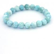 Bracelet of 22 Larimar Beads - 8 to 8.4 mm - 15 cm - 17.5 gr