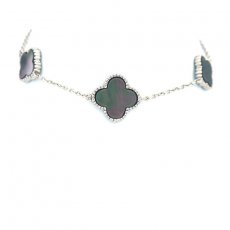 Rhodiated Sterling Silver Bracelet and Tahitian Mother-of-Pearl