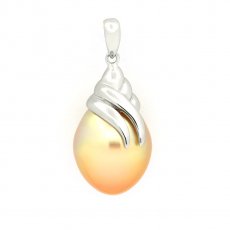 Rhodiated Sterling Silver Pendant and 1 Australian Pearl Semi-Baroque B/C 12.1 mm