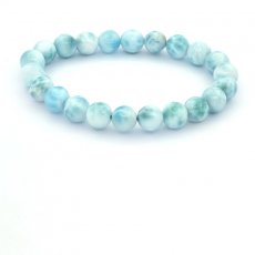 Bracelet of 22 Larimar Beads - 8 to 8.4 mm - 15 cm - 18 gr