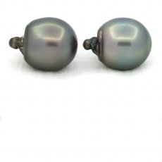Lot of 2 Tahitian Pearls Semi-Baroque C 13.5 and 13.7 mm
