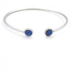 Rhodiated Sterling Silver Bracelet and 2 Australian opals