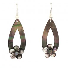 Rhodiated Sterling Silver Earrings and 2 Tahitian Keishis