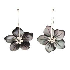 Sterling Silver Earrings and Tahitian Mother-of-Pearl