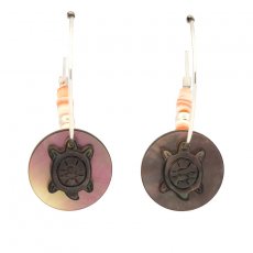 Rhodiated Sterling Silver Earrings and Tahitian Mother-of-Pearl