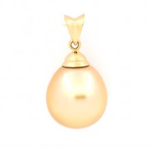 18K Gold Pendant with 1 Australian Pearl Semi-Baroque A/B 12.2 mm