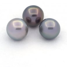 Lot of 3 Tahitian Pearls Near-Round C from 12 to 12.3 mm