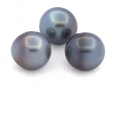 Lot of 3 Tahitian Pearls Semi-Baroque B from 10.8 to 10.9 mm