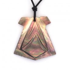 Mother-of-Pearl Pendant and Leather Necklace