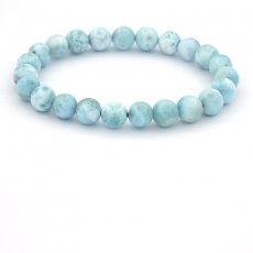 Bracelet of 23 Larimar Beads - 7.9 to 8.2 mm - 17 cm - 17.7 gr