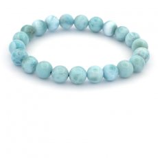 Bracelet of 22 Larimar Beads - 7.8 to 8.3 mm - 17 cm - 17 gr